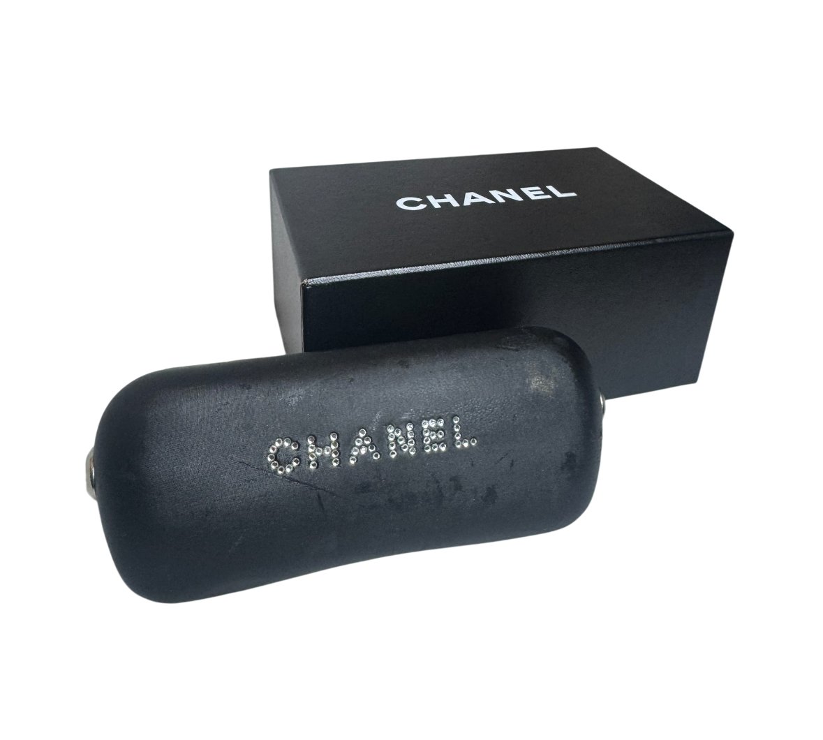 Chanel Black Embellished CC Rimless Sunglasses