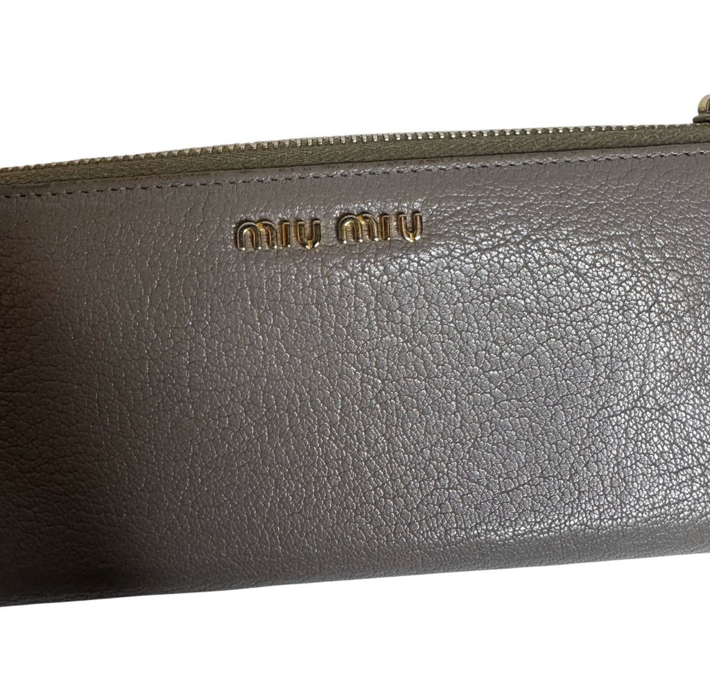 Miu Miu Beige Embellished Wallet