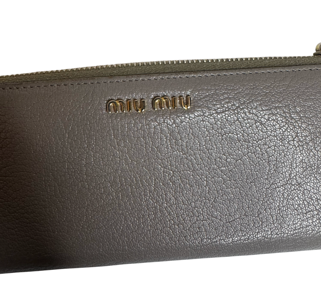 Miu Miu Beige Embellished Wallet