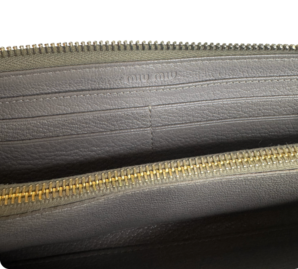 Miu Miu Beige Embellished Wallet