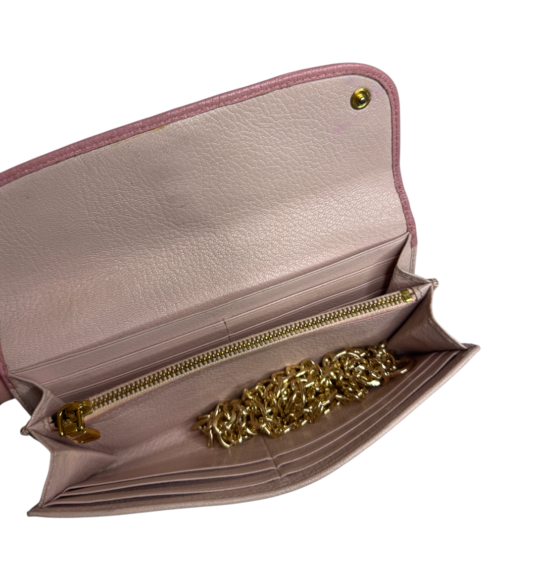 Miu Miu Pink Leather Wallet