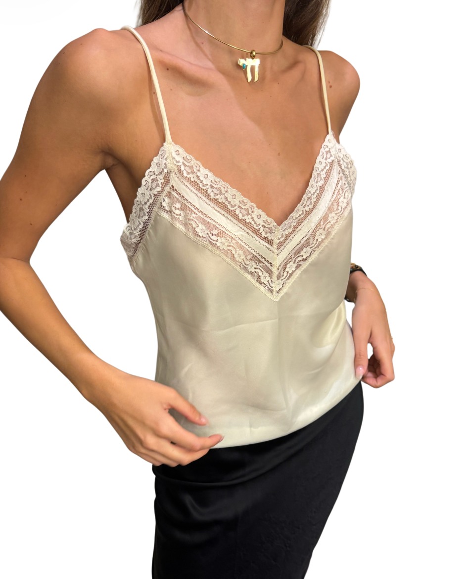 Vintage Dior Ivory Silk Cami From 80s