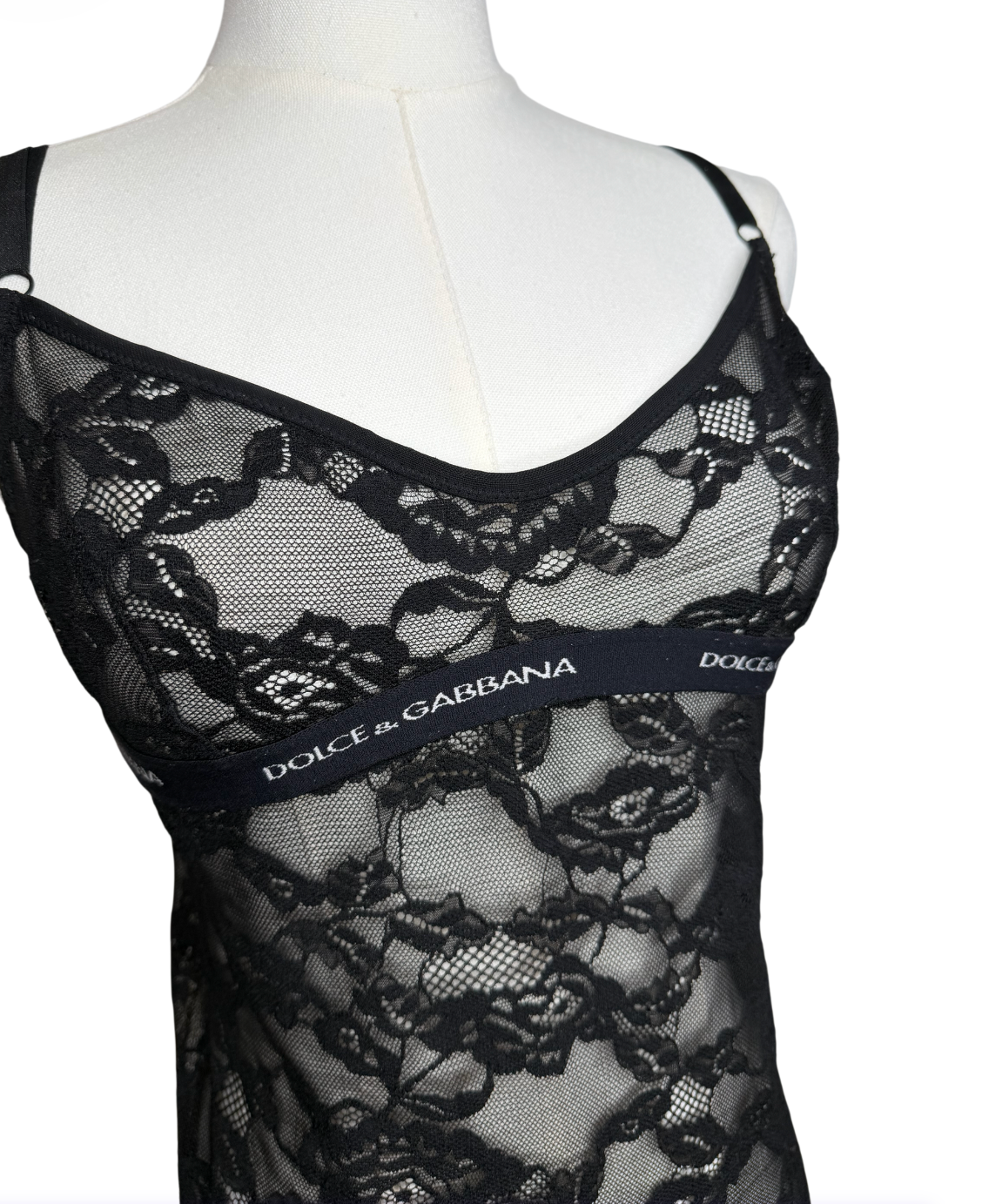 Dolce & Gabbana Black Laci Cami