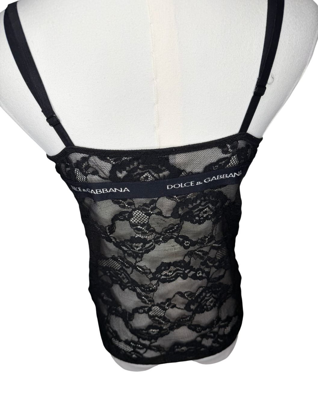 Dolce & Gabbana Black Laci Cami