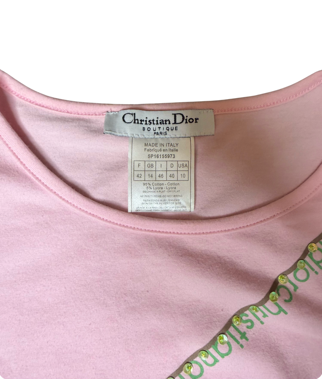 Dior Pink Embellished Long Sleeve