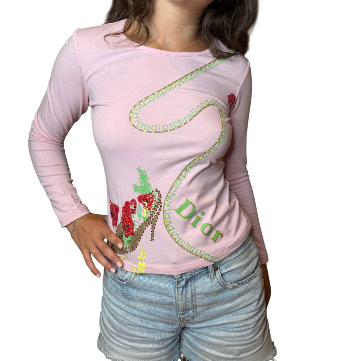 Dior Pink Embellished Long Sleeve